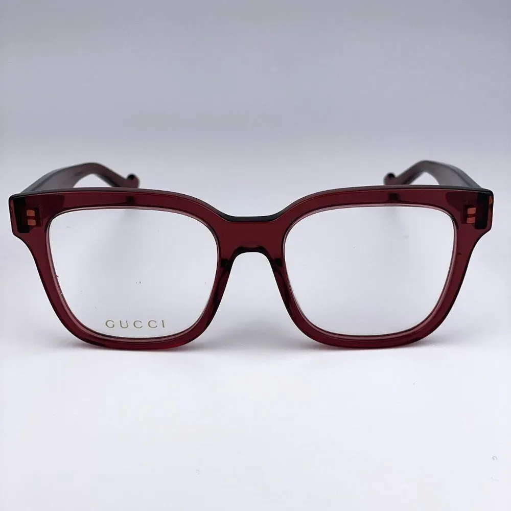 NEW  Gucci GG0958O 006 Burgundy Square Unisex Eyeglasses